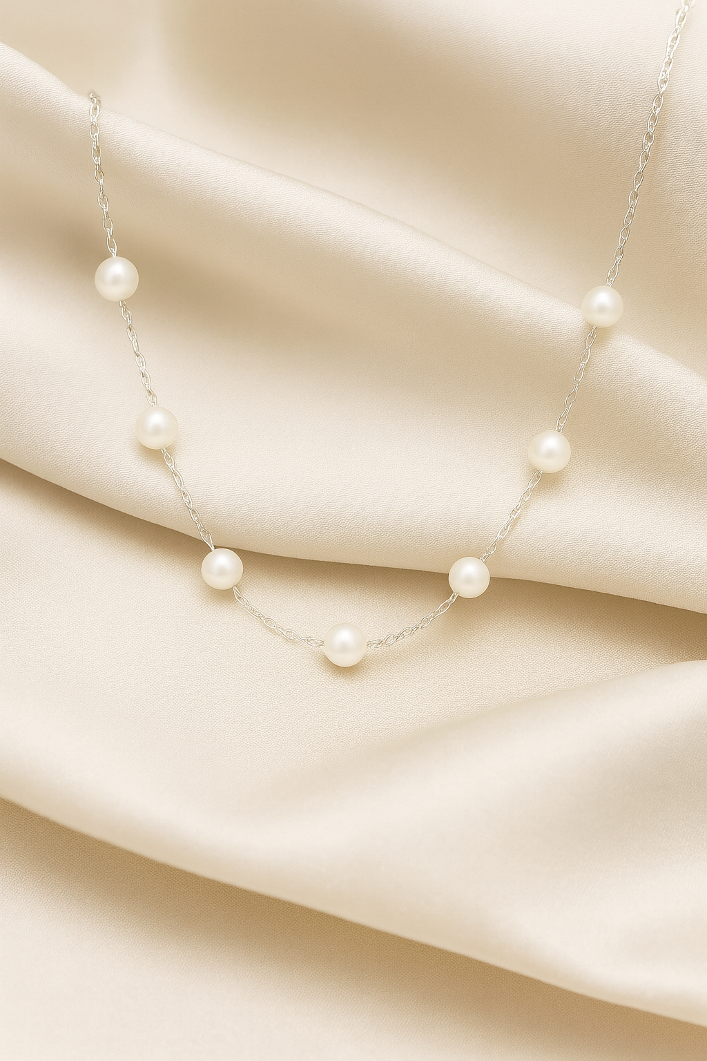 Gold Plated Pearl Chain Necklace for Women – Elegant Minimal Jewelry