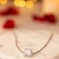 Square Solitaire Zircon Pendant Necklace for Women 925 Silver Finish Elegant Daily and Party Wear Chain