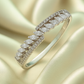 Stunning 925 Silver Dual Row Marquise Zircon Ring for Women – Elegant Party & Daily Wear Finger Ring