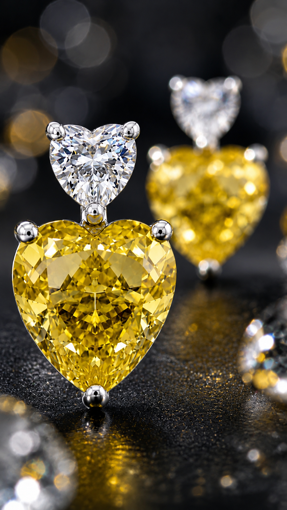 Heart-Cut Yellow Earrings