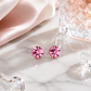 Pink Round Solitaire Earrings