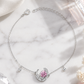 Pink Feather Swirl Charm Bracelet