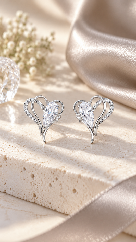 Heart Pear-Cut Earrings