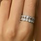 Luxury 925 Silver Designer Zircon Cluster Ring for Women – Stylish Wide Band Finger Ring for Party & Festive Wear