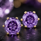 Purple Round Earrings
