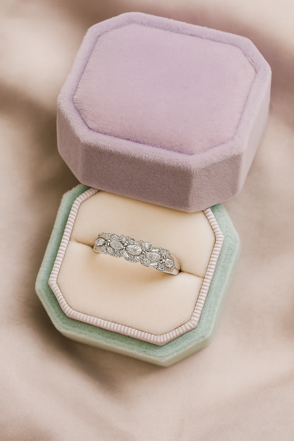 Elegant 925 Silver Baguette & Marquise Zircon Ring for Women – Designer Finger Ring for Party & Festive Wear