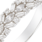 Elegant 925 Silver Baguette & Marquise Zircon Ring for Women – Designer Finger Ring for Party & Festive Wear