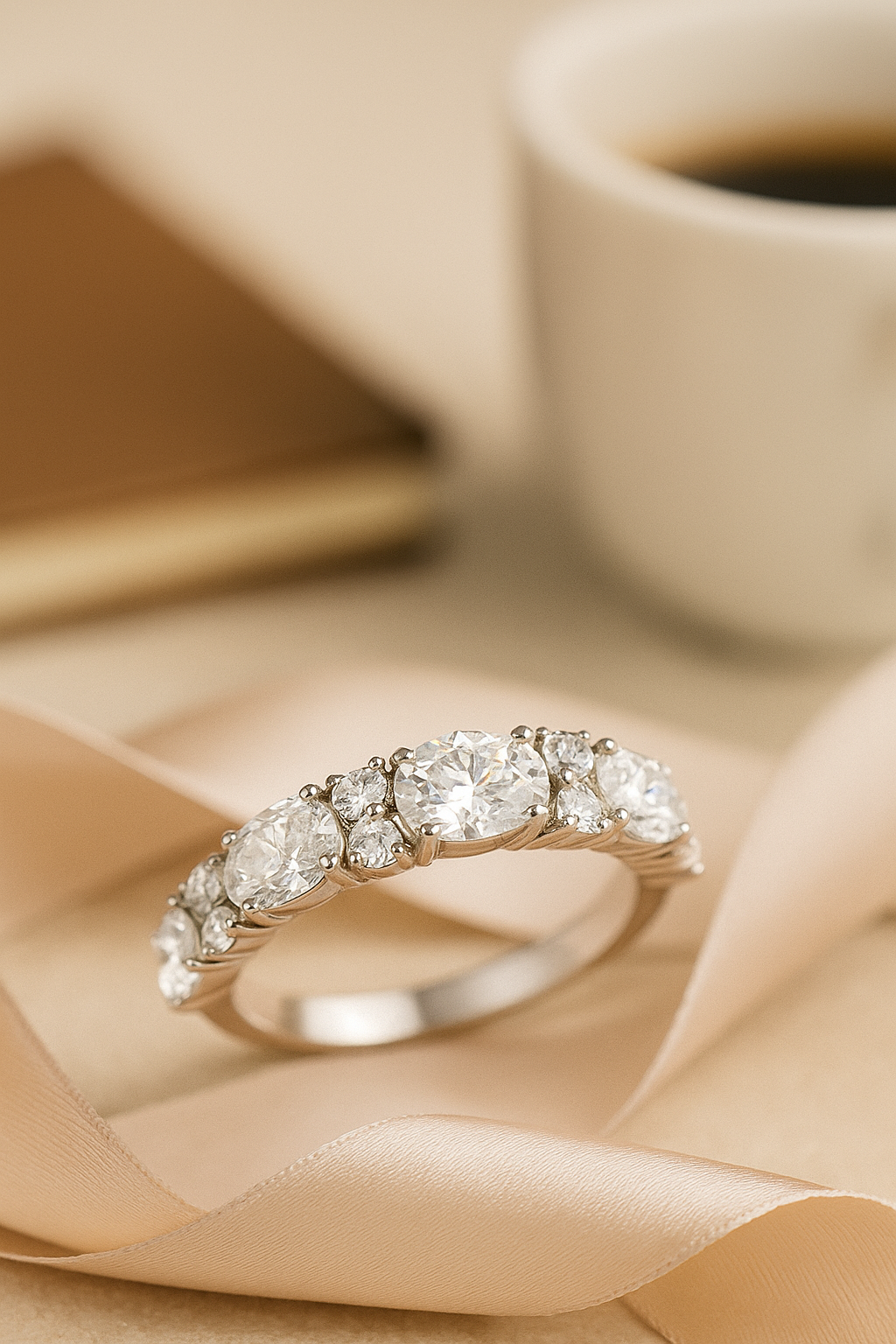 Elegant 925 Silver Classic Zircon Band Ring for Women – Timeless Sparkling Finger Ring for Daily & Party Wear