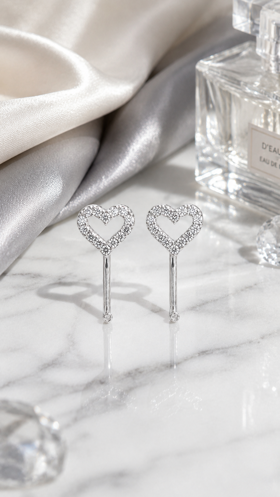 Open Heart Threader Earrings