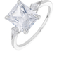 Elegant 925 Silver Princess Cut Solitaire Zircon Ring for Women – Classic Engagement & Party Wear Finger Ring