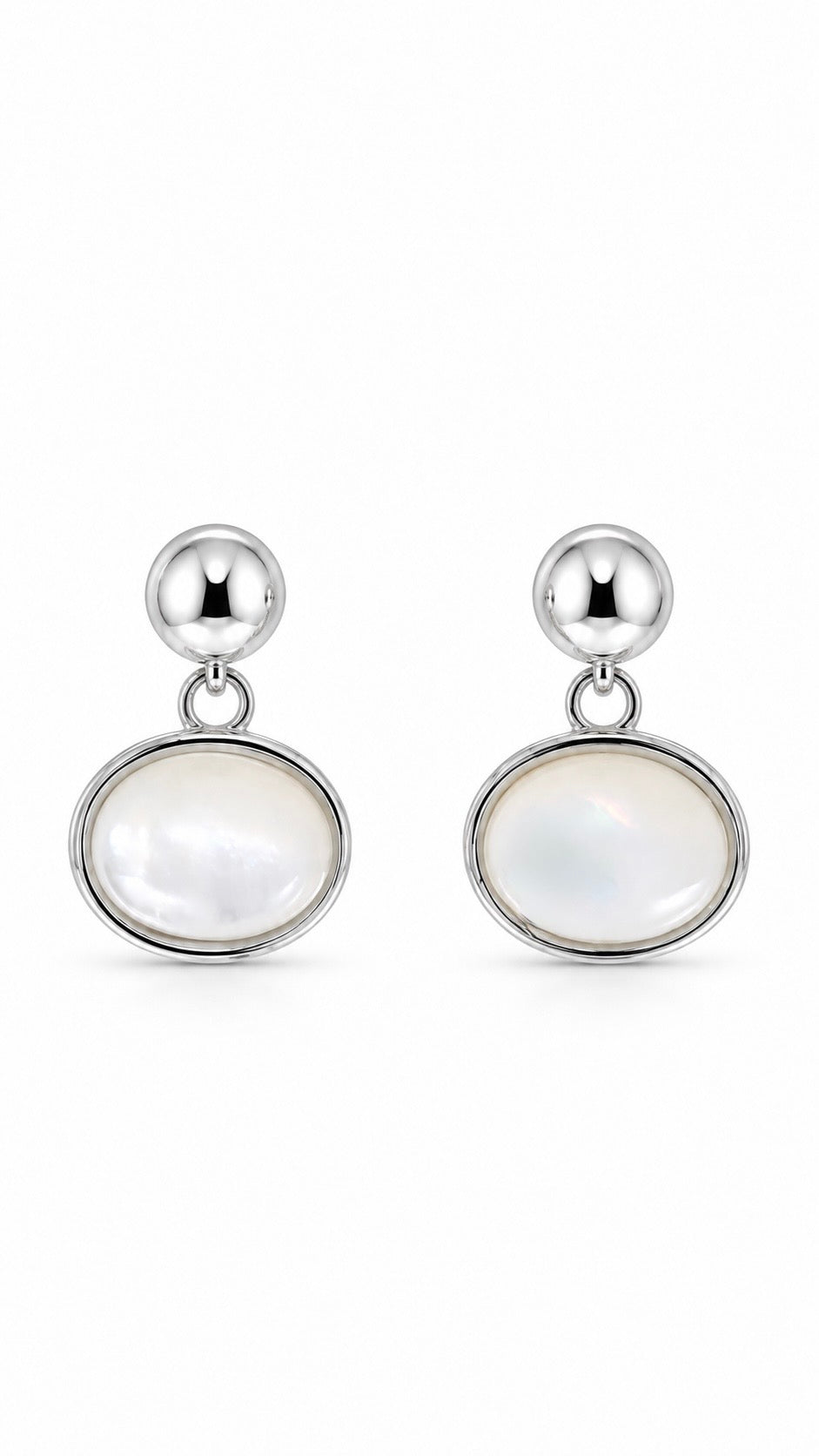Silver Oval Earrings