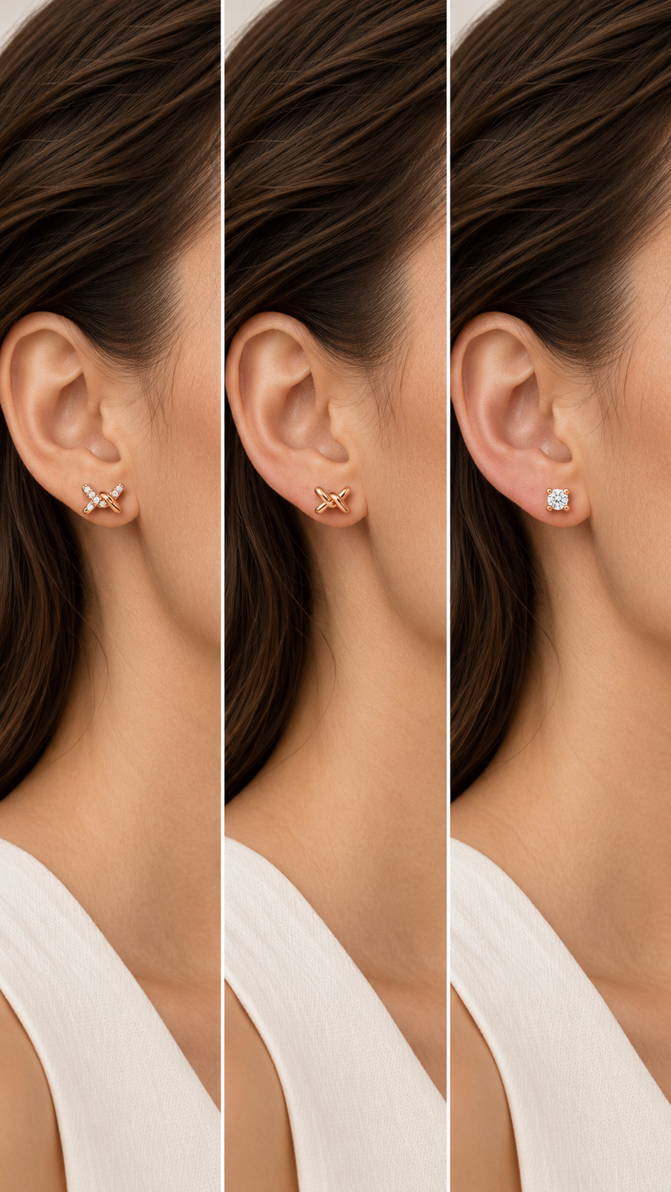 Plain Knot Solitaire Stud Earrings Set - Aaryahi Silver jewellery product photo