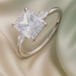 Elegant 925 Silver Princess Cut Solitaire Zircon Ring for Women – Classic Engagement & Party Wear Finger Ring