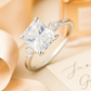 Elegant 925 Silver Princess Cut Solitaire Zircon Ring for Women – Classic Engagement & Party Wear Finger Ring