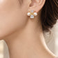 Pearl & Heart Bow Earrings
