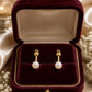 Gold-Tone Bar & Pearl Earrings