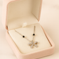 925 Silver Bow Mangalsutra Pendant Necklace for Women – Elegant CZ Crystal Design with Black Beads