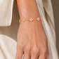 Gold Five Clover Floral Charm Bracelet