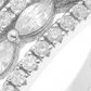 Elegant 925 Silver Dual Row Marquise Zircon Band Ring for Women – Stylish Party & Daily Wear Finger Ring