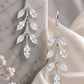Marquise White Leaf  Drop Earrings