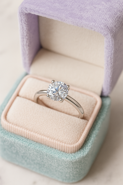 Classic 925 Silver Round Solitaire Zircon Ring for Women – Elegant Engagement & Daily Wear Finger Ring