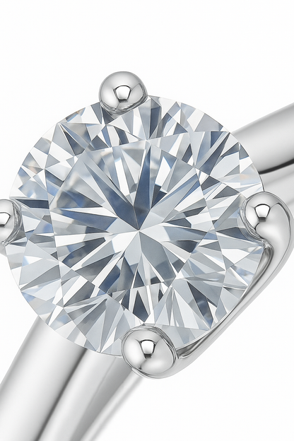 Classic 925 Silver Round Solitaire Zircon Ring for Women – Elegant Engagement & Daily Wear Finger Ring