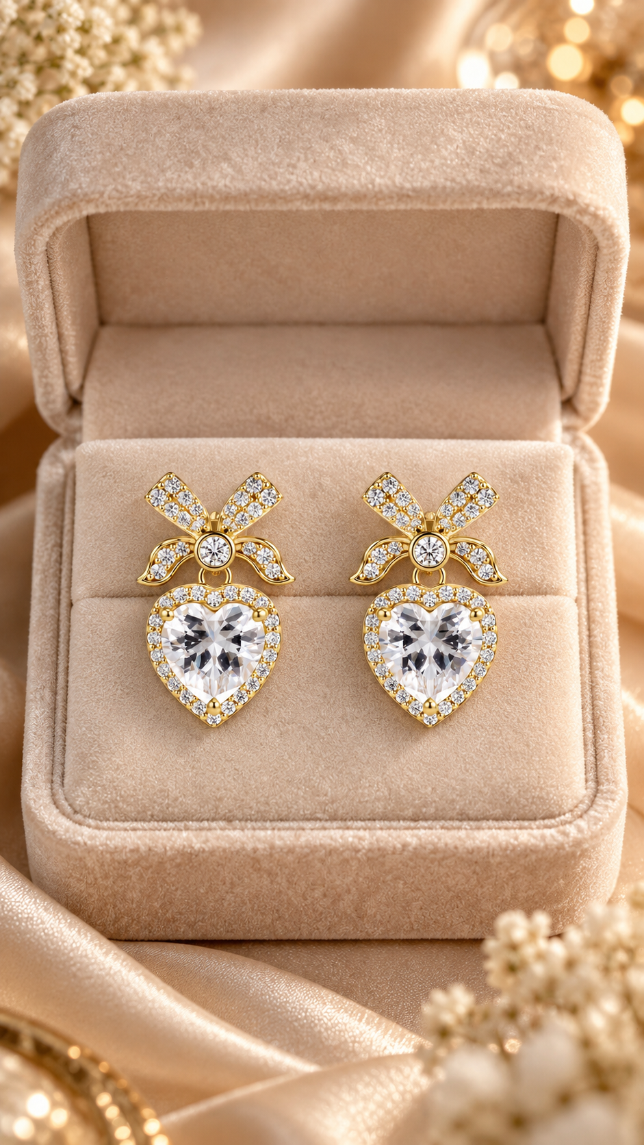 Bow Heart Earrings