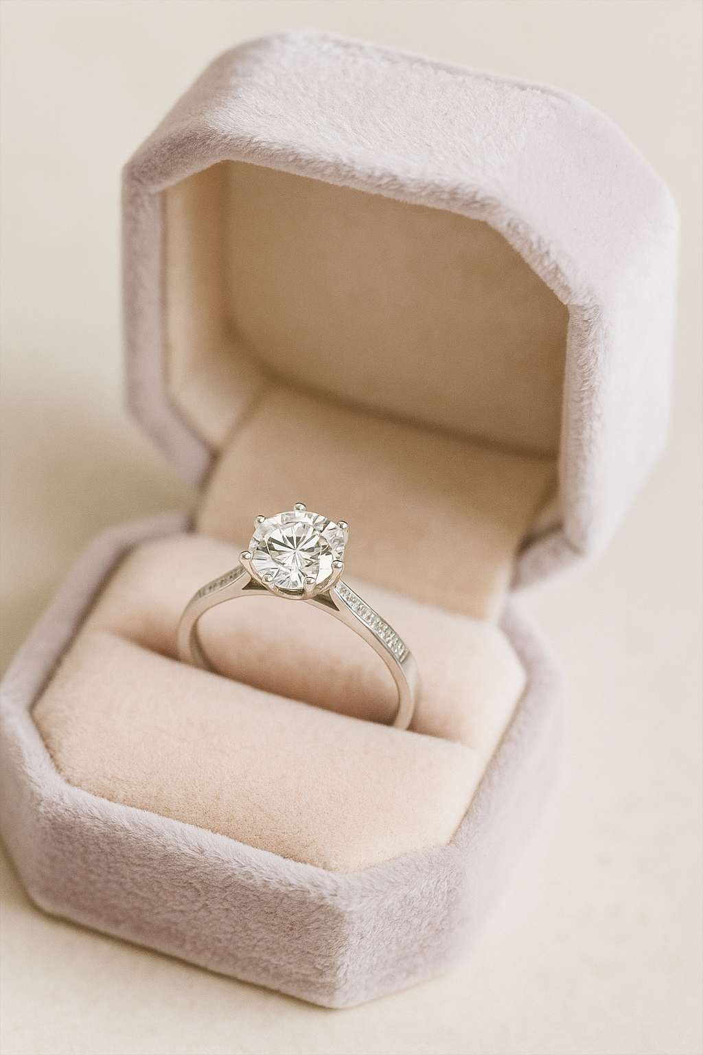 Elegant 925 Silver Solitaire Zircon Ring for Women – Classic Round Stone Finger Ring with Side Detailing