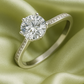 Elegant 925 Silver Solitaire Zircon Ring for Women – Classic Round Stone Finger Ring with Side Detailing