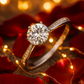 Elegant 925 Silver Solitaire Zircon Ring for Women – Classic Round Stone Finger Ring with Side Detailing