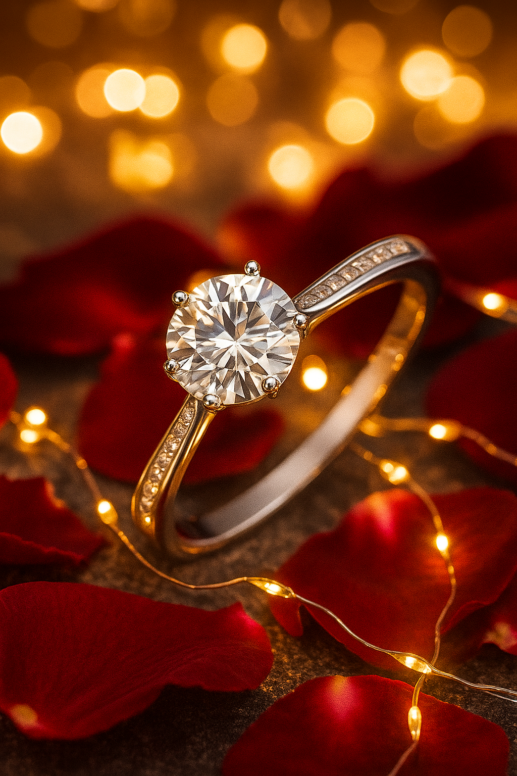 Elegant 925 Silver Solitaire Zircon Ring for Women – Classic Round Stone Finger Ring with Side Detailing