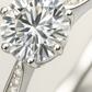 Elegant 925 Silver Solitaire Zircon Ring for Women – Classic Round Stone Finger Ring with Side Detailing