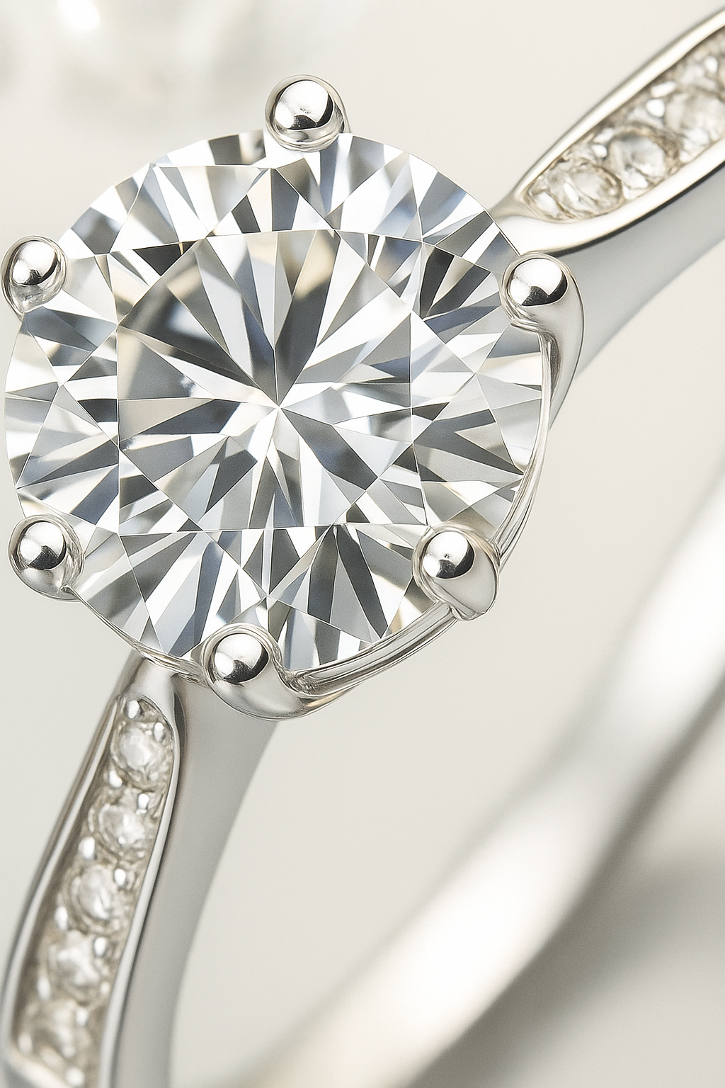 Elegant 925 Silver Solitaire Zircon Ring for Women – Classic Round Stone Finger Ring with Side Detailing