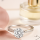 Elegant 925 Silver Solitaire Zircon Ring for Women – Classic Round Stone Finger Ring with Side Detailing