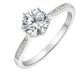 Elegant 925 Silver Solitaire Zircon Ring for Women – Classic Round Stone Finger Ring with Side Detailing