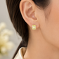 Yellow Rectangle Crystal Earrings