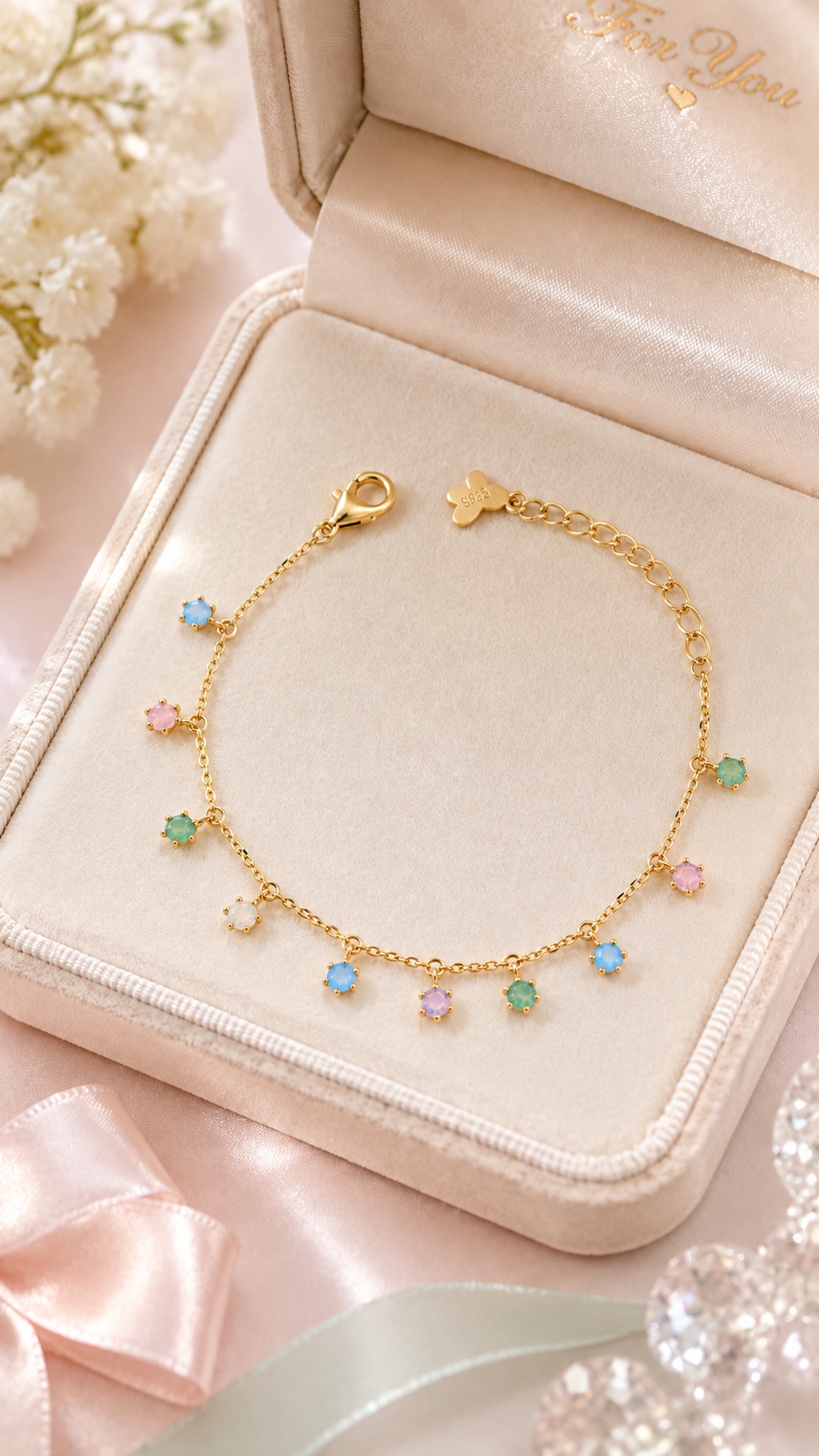 Multicolor Dangle Charm Bracelet