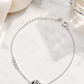 Silver Black Rose CZ Charm Bracelet