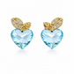 Aqua Blue Heart Earrings