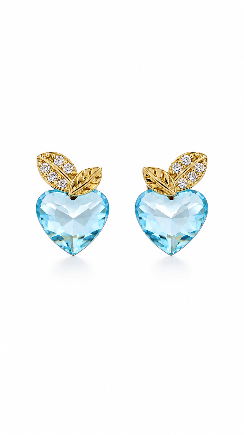 Aqua Blue Heart Earrings