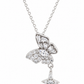 Silver Butterfly Drop Necklace