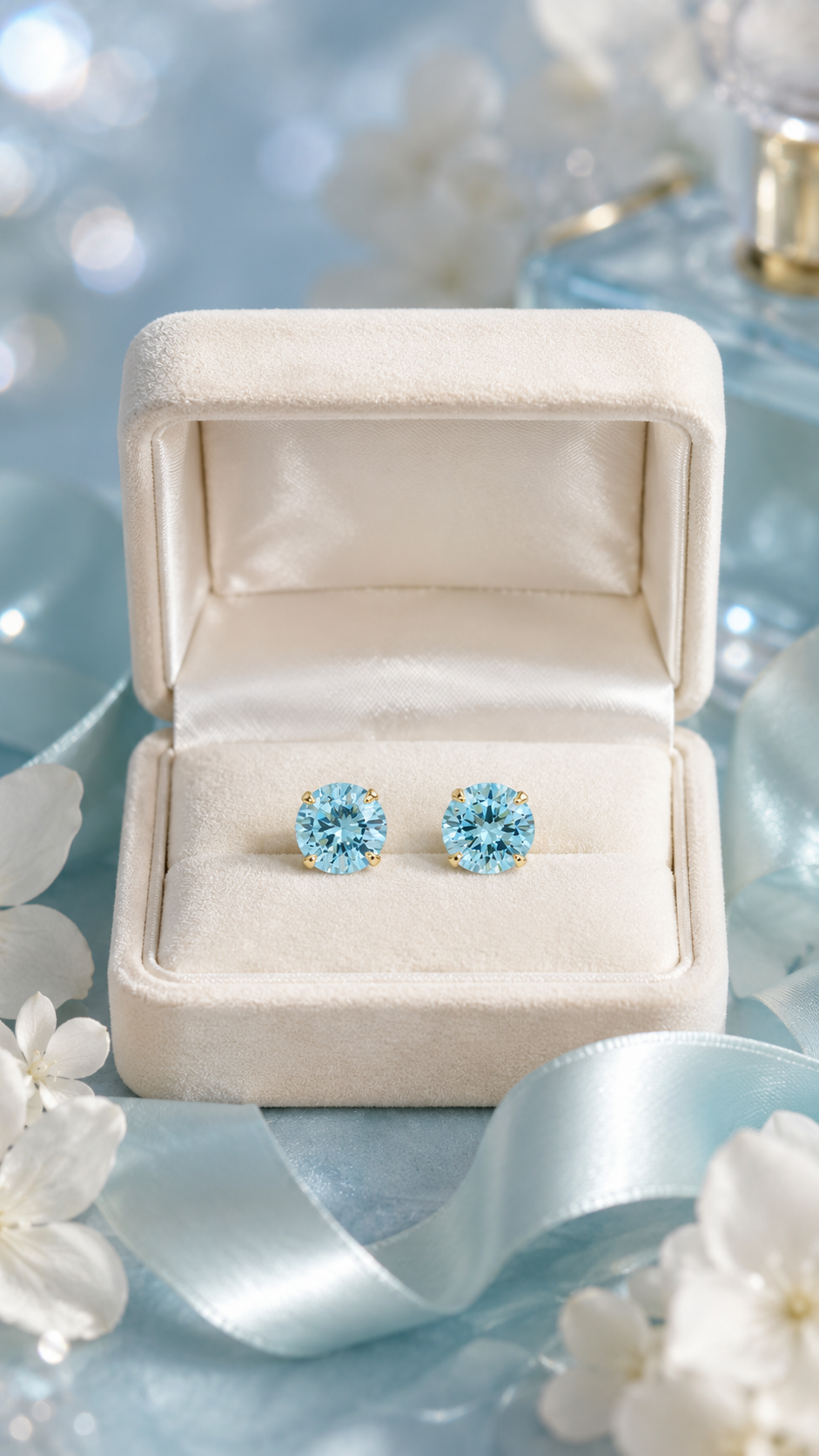 Blue Round Earrings