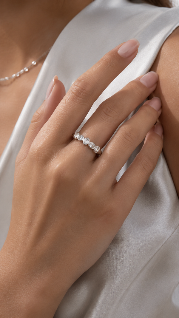Five Oval-Cut Adjustable Ring
