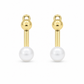 Gold-Tone Bar & Pearl Earrings