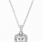 Silver Heart Halo Necklace