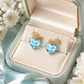 Aqua Blue Heart Earrings
