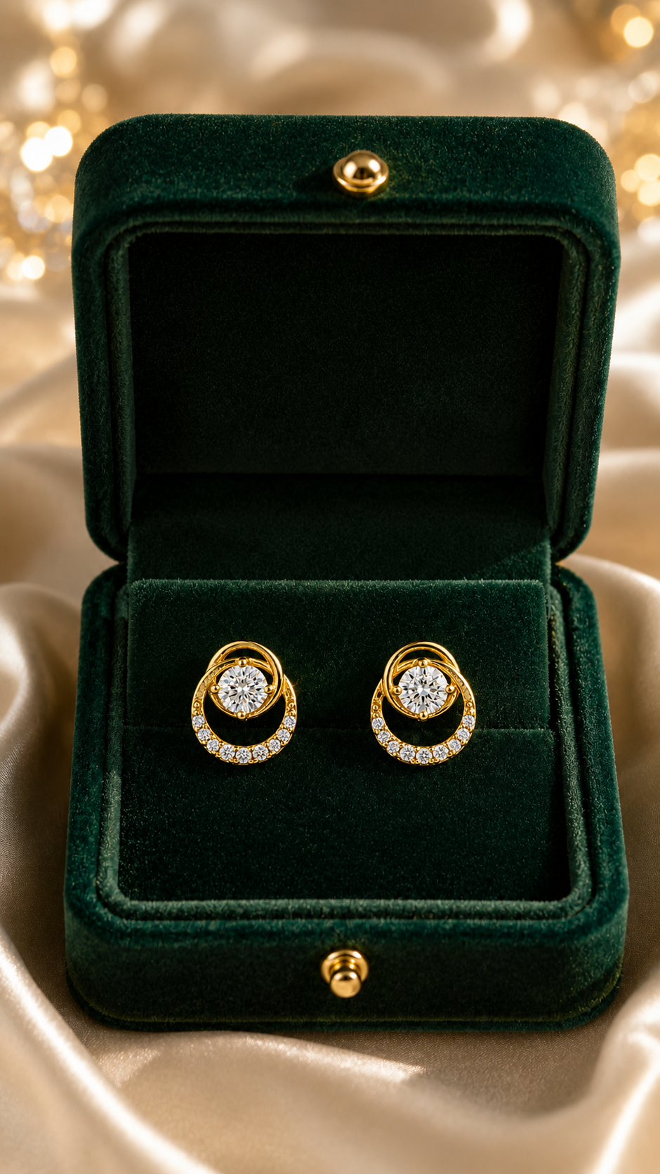Gold Round Earrings