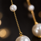 Triple Pearl Long Chain Earrings