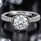 Round Solitaire Flower Ring