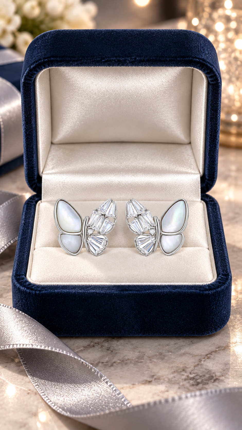 Pearl Butterfly Earrings